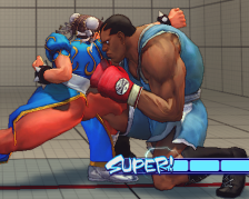 SF4 Chun Li's s.HP vs crouching Balrog